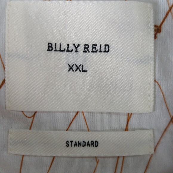 Billy Reid Shirt Mens XXL White All Over Print Standard Cotton Short Sleeve - Picture 2 of 7